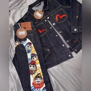 Evisu jeans and jacket bundle denim kids